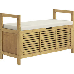 HOMCOM Παπουτσοθήκη Σκαμπό Bamboo Φυσικό Χρώμα M100xΠ40xY60cm 837-451V00ND