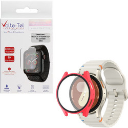 Volte-Tel Πλαστική Θήκη Tempered Glass για Samsung Galaxy Watch 7 40mm Κόκκινη