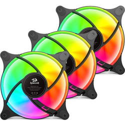 Redragon GC-F013 Case Fan 120mm RGB με Σύνδεση 4-Pin PWM 3τμχ