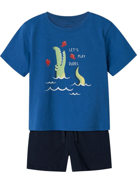Name It Παιδικό Σετ για Αγόρι Καλοκαιρινό Royal Blue Μαύρο 13241583