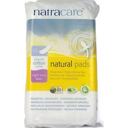 Natracare Natural Night Time Σερβιετάκια 4 Σταγόνες από Βαμβάκι 10τμχ