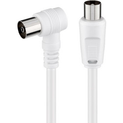 Powertech Καλώδιο Κεραίας Coax Male to Coax Female 1.5m White CAB-V040