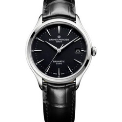 Baume & Mercier Clifton Ανδρικό Ρολόι Αυτόματο με Μαύρο Δερμάτινο Λουράκι M0A10399