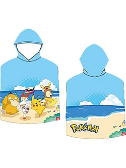 Pokemon Παιδικό Πόντσο Θαλάσσης Microfiber Γαλάζιο 50x100cm 42-3223