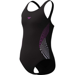 Speedo Αθλητικό Παιδικό Μαγιό Ολόσωμο για Κορίτσι Μαύρο Λευκό Φούξια 808324-18374