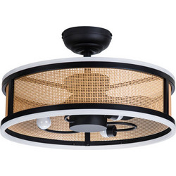 Primo PRCF-80657 Ανεμιστήρας Οροφής 60cm 30W με Φως & Τηλεχειριστήριο Μαύρος Λευκός