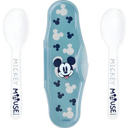Stor Mickey Mouse Σετ Βρεφικά Κουτάλια με Θήκη 10m+ Γαλάζια 2τμχ