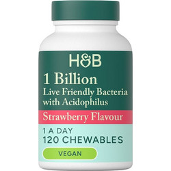 Holland & Barrett 1 Billion Live Friendly Bacteria Strawberry with Acidophilus Προβιοτικά 120 Ζελεδάκια