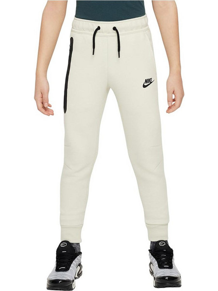 Nike Tech Παιδικό Παντελόνι Φόρμας Λευκό Μπεζ Μαύρο FD3287-020