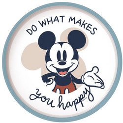 Stor Mickey Mouse Full Of Smiles Πιάτο Φαγητού White Blue