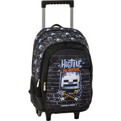 Graffiti Minecraft Wall Σχολική Τσάντα Τρόλεϊ Δημοτικού Μαύρη 258252