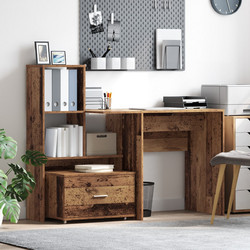 vidaXL Γραφείο Reception Ξύλινο με Βιβλιοθήκη 131.5x50x106.5cm 3337271