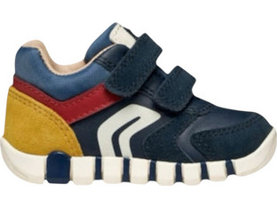 Geox Παιδικά Sneakers Μποτάκια Navy Μπλε Κίτρινα Κόκκινα B3555D05422C4244