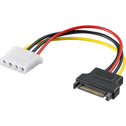 Goobay 93634 Καλώδιο Τροφοδοσίας 4-Pin Molex Female to 15-Pin SATA III 0.1m Multicolor