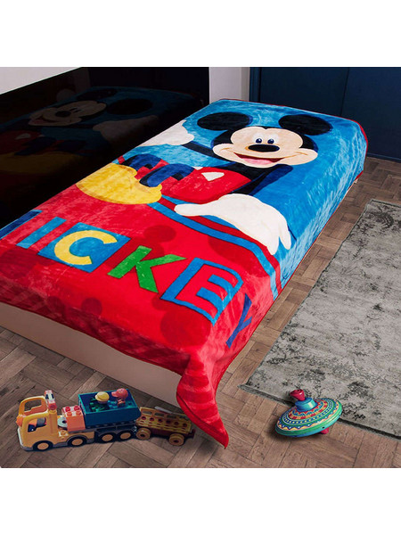 Dimcol Παιδική Κουβέρτα Βελουτέ Mickey 561 160x220 Μπλε Κόκκινη