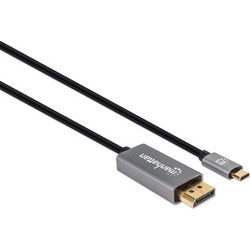 Manhattan Καλώδιο DisplayPort 1.4 to USB-C Male 2m Black 354844
