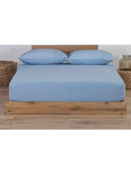 Nef-Nef Σεντόνι Μονό Βαμβακερό με Λάστιχο 100x200+30 Jersey Light Blue