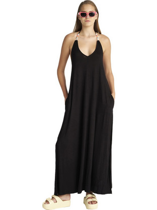 BLU4U Maxi Καλοκαιρινό Καθημερινό Φόρεμα Μαύρο 25384348-02