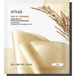 Anua Rice 70 Glow Collagen Sheet Μάσκα Προσώπου για Ενυδάτωση Λάμψη & Λεύκανση με Κολλαγόνο 38gr