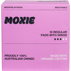 Moxie Regular Σερβιέτες με Φτερά για Κανονική Ροή 3 Σταγόνες από Οργανικό Βαμβάκι 10τμχ
