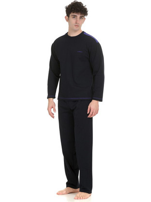 Zen Intimates Χειμωνιάτικες Ανδρικές Πιτζάμες Βαμβακερές Navy Μπλε 32226