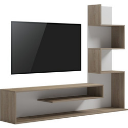 Pakoworld Έπιπλο Τηλεόρασης Ξύλινο Sonoma Μ160xΠ29xΥ126cm Cazenda 230-000101