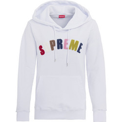 Supreme Γυναικείο Φούτερ Oversized με Κουκούλα & Τσέπες Άσπρο SUFE5103