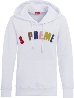 Supreme Γυναικείο Φούτερ Oversized με Κουκούλα & Τσέπες Άσπρο SUFE5103