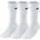 Nike Βαμβακερές Ανδρικές Κάλτσες Ψηλές Λευκές 3Pack SX4508-101
