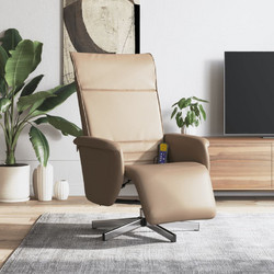 vidaXL Πολυθρόνα Relax με Υποπόδιο Ανακλινόμενη Δερματίνη Εκρού 356644