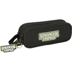 Safta Stranger Things Κασετίνα Βαρελάκι με 2 Θήκες Μαύρη S4313184