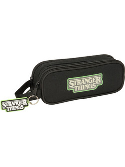Safta Stranger Things Κασετίνα Βαρελάκι με 2 Θήκες Μαύρη S4313184