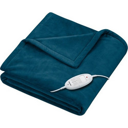 Beurer HD 75 Cozy Ocean Ηλεκτρική Μονή Κουβέρτα Πλενόμενη με Χρονοδιακόπτη Πετρόλ 100W 180x130cm