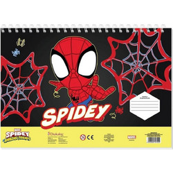 Marvel Spidey & His Amazing Friends Red Μπλοκ Ζωγραφικής A4 40 Φύλλων με Αυτοκόλλητα