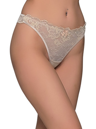 Milena By Paris Γυναικείο Sexy String με Δαντέλα Μπεζ 7725