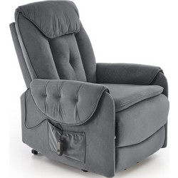 PoliHome Πολυθρόνα Relax Ανακλινόμενη Βελούδινη Γκρι Norton 162875879