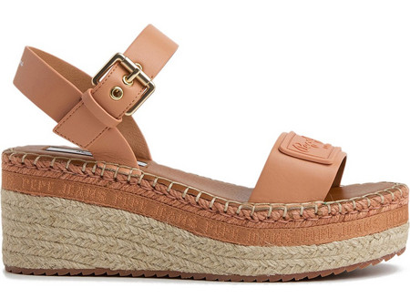 Pepe Jeans Witney Brand Καλοκαιρινές Γυναικείες Πλατφόρμες Χαμηλές Πορτοκαλί PLS90576-116