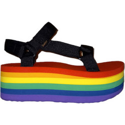 Teva Stripe Pride Καλοκαιρινές Γυναικείες Πλατφόρμες Ψηλές Πολύχρωμες Μαύρες 1116376-BLK