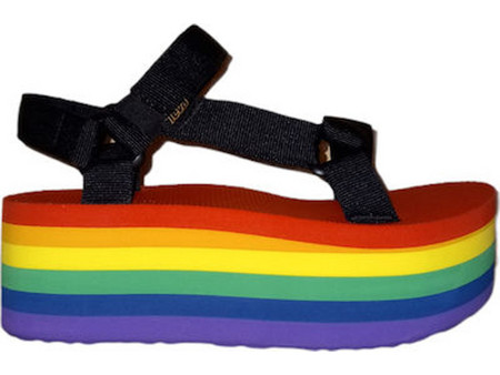 Teva Stripe Pride Καλοκαιρινές Γυναικείες Πλατφόρμες Ψηλές Πολύχρωμες Μαύρες 1116376-BLK