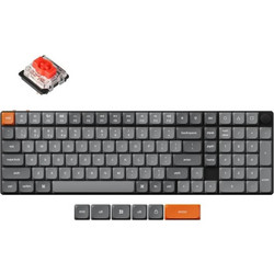 Keychron K17 Max QMK Hot Swappable Ασύρματο Μηχανικό Gaming Πληκτρολόγιο με Gateron Low Profile Red Διακόπτες RGB Black
