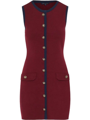 Funky Buddha Mini Καθημερινό Φόρεμα Πλεκτό Μπορντό FBL012-106-13