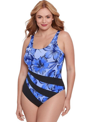 AnnaMu Ολόσωμο Μαγιό Floral Μπλε A-1075