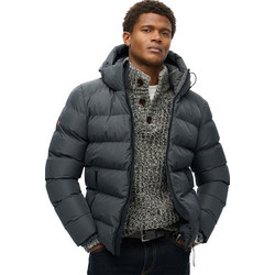 Superdry Hooded Sports Ανδρικό Μπουφάν Χειμωνιάτικο Puffer Γκρι M5011905A-H1P