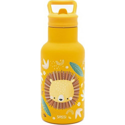 Sassi Chompy The Lion Παιδικό Παγούρι Ανοξείδωτο με Καλαμάκι Κίτρινο 350ml