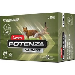 Lambro Potenza Varmint Φυσίγγια Δράμια 12Cal 70mm 63βολα 34gr 10τμχ