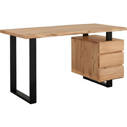 PoliHome Orfus Επαγγελματικό Γραφείο από Μασίφ Ξύλο 135x60x78cm 162907029