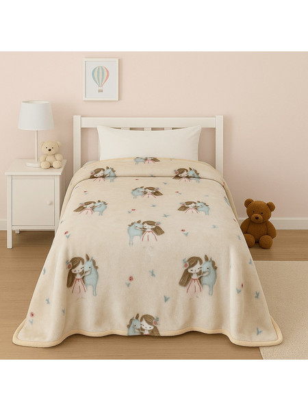 Astron Παιδική Κουβέρτα Βελουτέ Sweet Girl 150x220 Μπεζ