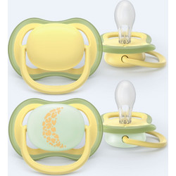 Philips Avent Ultra Air Ανατομικές Ορθοδοντικές Πιπίλες Σιλικόνης 18m+ Yellow 2τμχ SCF349/53