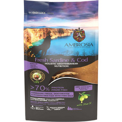 Ambrosia Holistic Mediterranean Hypoallergenic Adult Grain Free with Fresh Sardine & Cod 5kg
