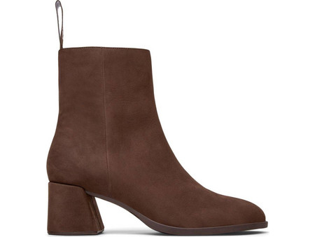 Camper Kora Γυναικεία Μποτάκια Αστραγάλου Suede Καφέ με Χοντρό Χαμηλό Τακούνι K400798-002